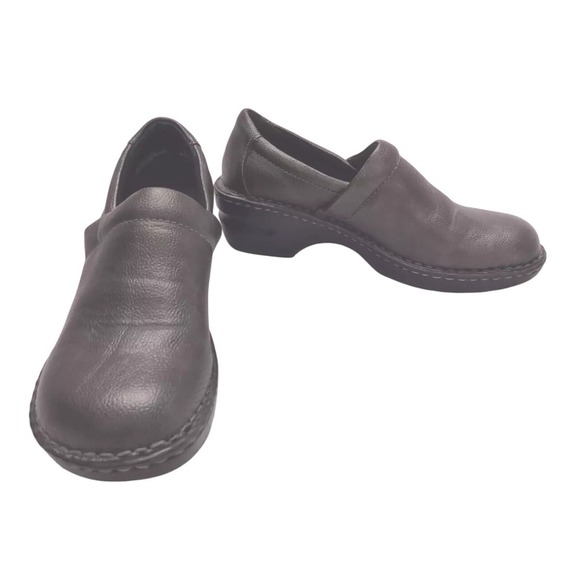 BOC By Born Women's Leather Comfort Clogs Nursing Career Metallic Grey Sz8 - Picture 3 of 10